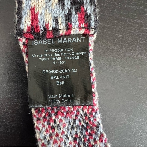 Isabel Marant knitted cotton balknit belt in burgundy - Picture 6 of 6